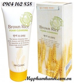 Sữa rửa mặt Brown rice Foam Cleansing 3W Clinic - Sua rua mat Brown rice Foam Cleansing 3W Clinic